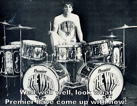 Keith Moon with Premier drums