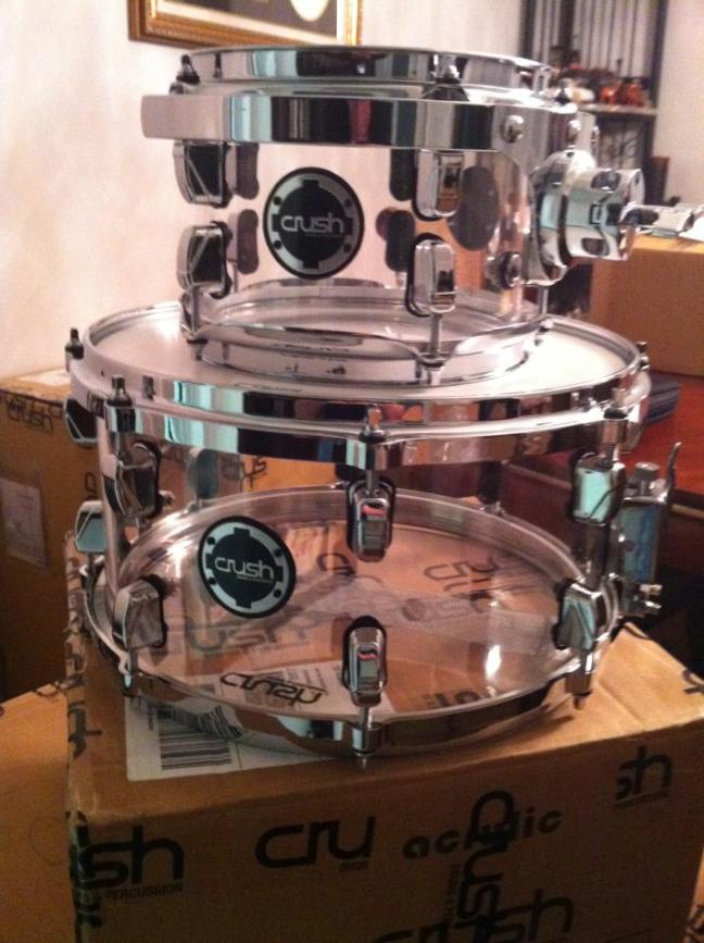 NAMM 2012 Crush acrylic drums snare and tom