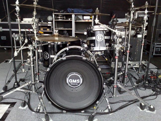 NAMM 2012 GMS drums woofer loudspeaker bass drum front head