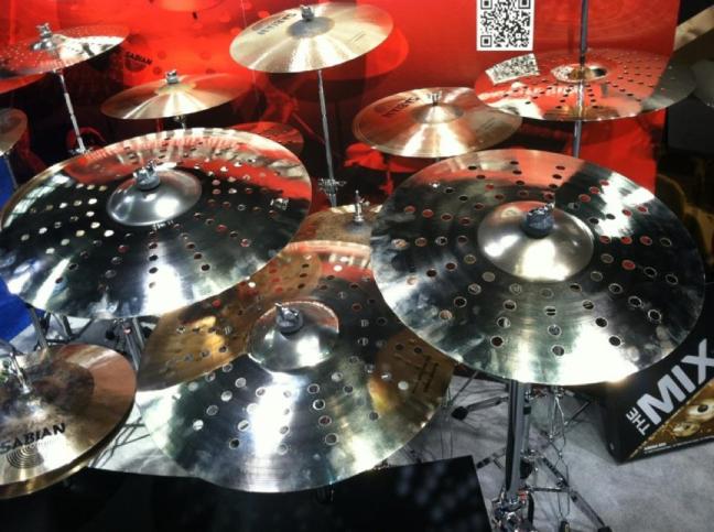 NAMM 2012 Sabian cymbals stadium ride compression hats AAX aero crash prototypes